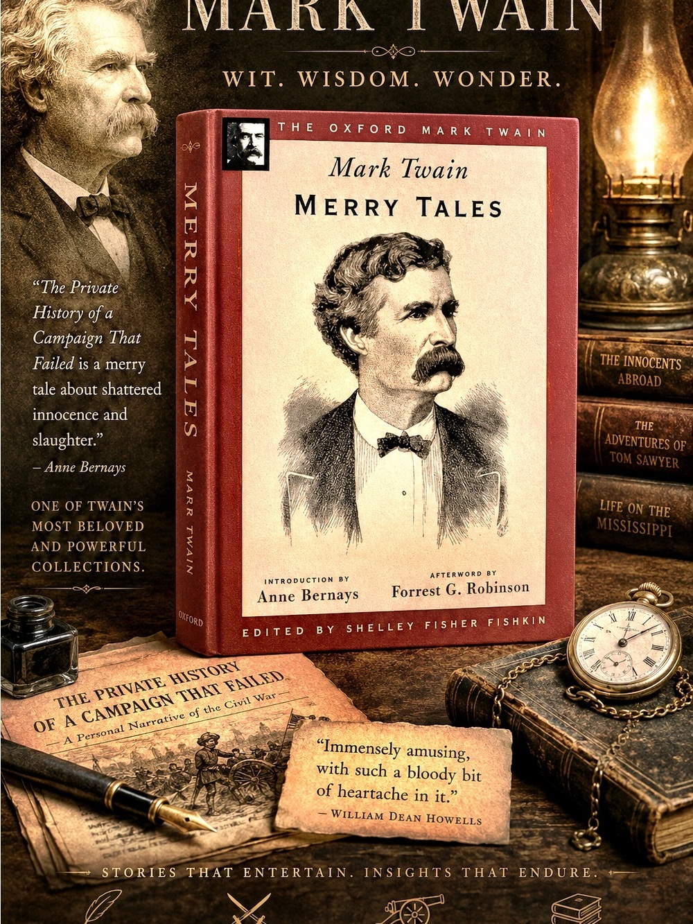 Merry Tales. Oxford U Press, First Edition by Mark Twain. Hardcover. 288 Pages‍